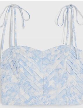 Club Monaco Sweetheart Tie Shoulder Crop Top